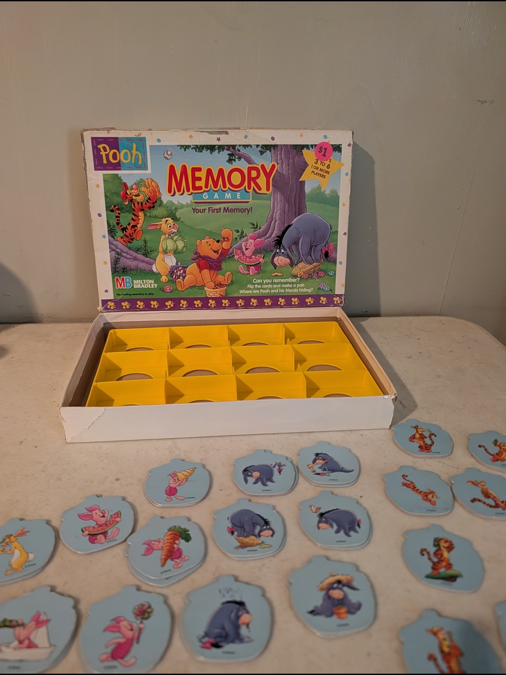 Vintage Winnie the Pooh Memory Game Matching Milton Bradley 1996 Incomplete 98%